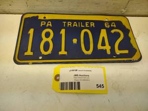 lot 545 image: PA License Plate...