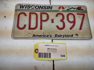 lot 546 image: WI License Plate...