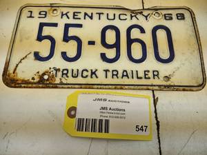 lot 547 image: KY License Plate...