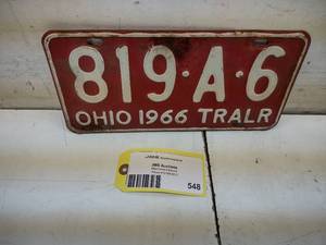 lot 548 image: OH License Plate...