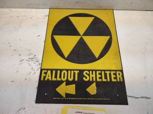 lot 550 image: Vintage Fallout Shelter Sign, Galva...