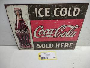 lot 595 image: Coca-Cola Tin Sign, 16x12.6...