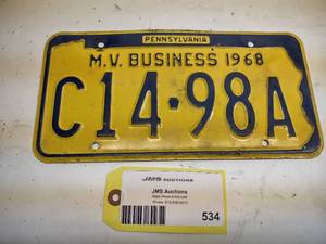 lot 534 image: PA License Plate...