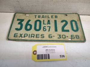 lot 536 image: LA License Plate...