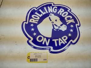 lot 518 image: Rolling Rock Aluminum Sign, 17...