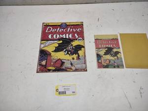 lot 596 image: Batman Tin Sign, 12.5x16 & 1984 Rep...