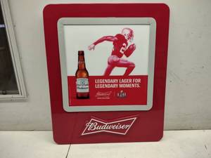 lot 23 image: Budweiser Super Bowl LII Sign, 30x3...