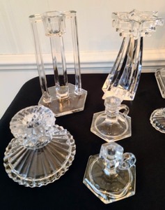 lot 25 image: Large Variety of GlassCrystal Candleholders