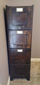 lot 95 image: Vintage Wooden File Cabinet