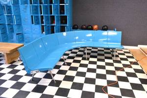 lot 31 image: Vintage Brunswick Seating Section w Back Cup Holders