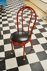 lot 53 image: Restaurant Table and (2) Metal Frame Chairs