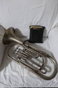 lot 3 image: Antique W.J. Dyer & Bro. Baritone With Music Packet