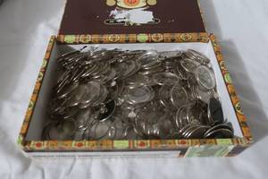 lot 4 image: Cigar Box Full of Antique Optometrist Lenses