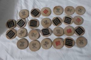 lot 59 image: 26 Wooden Nickels From Burger King