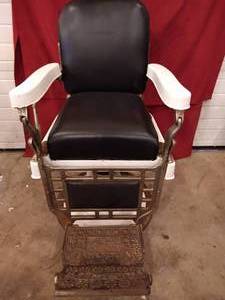 lot 1 image: Antique Theo A Kochs Barber Chair