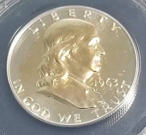 lot 03 image: 1963 PROOF KENNEDY HALF DOLLAR PF66 ANACS