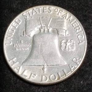 lot 21 image: 1950 FRANKLIN SILVER HALF DOLLAR
