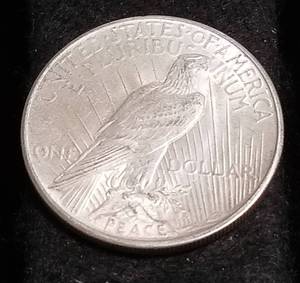 lot 43 image: 1925 PEACE SILVER DOLLAR AU58