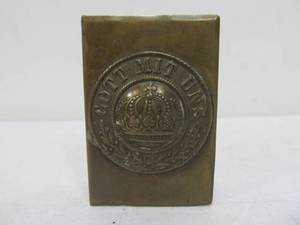 lot 34 image: Vintage German WW2 Brass GOTT MIT UNS Matchbox Protector