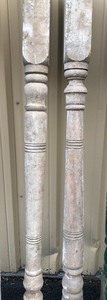 lot 99 image: Matching Lot of 2 Large Antique Wooden Porch Pillars