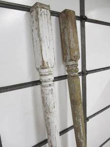 lot 125 image: Matching Pair of Large Antique Wooden Porch Pillars