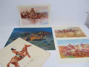 lot 82 image: Vintage 1950s FREDERICK REMINGTON Western Prints 