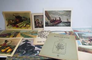 lot 84 image: LARGE Lot of Unframed Vintage Prints