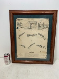 lot 203 image: Antique 19th Century Framed Guns Firearms Print