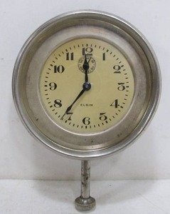 lot 221 image: Old Vintage ELGIN 8 Day Long Stem Automobile Dashboard Clock
