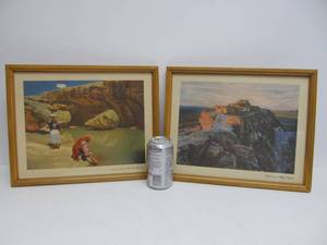 lot 214 image: 2 Framed Vintage 1930s Era Native American Prints