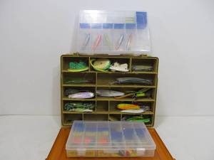lot 230 image: Nice Double Sided PLANO Tackle Box FULL of Fishing Lures Plus Smaller Box
