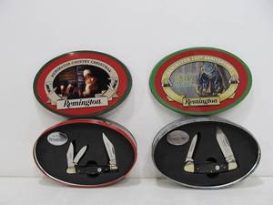 lot 254 image: 2 Mint in Box REMINGTON Special Edition Folding Knives