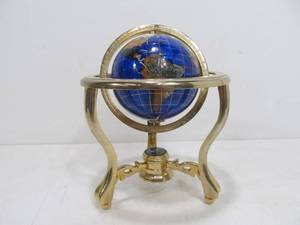 lot 257 image: Small Inlaid Stone Desk Globe
