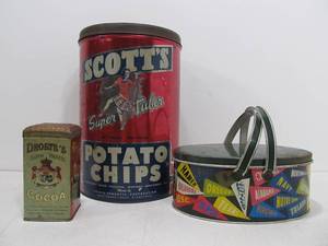 lot 261 image: Lot of 3 Vintage Advertising Tins