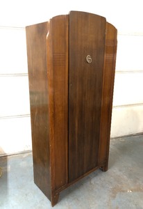 lot 3 image: Nice Vintage Art Deco Signed LEBUS FURNITURE Wardrobe Cabinet