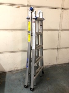 lot 314 image: Nice WERNER Model MT-22 Multi-Purpose 21 Aluminum Ladder
