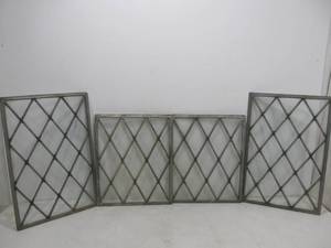 lot 293 image: 4 Antique Leaded Glass Window Panels