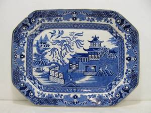 lot 298 image: Vintage Burleigh Ware WILLOW Rectangular Platter Made in England