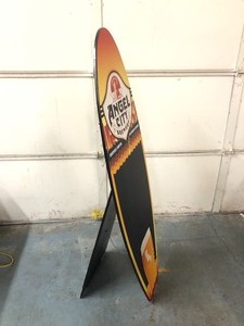 lot 324 image: Large ANGEL CITY Brewery Craft Beer Surfboard Display Sign