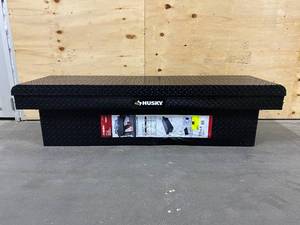 lot 16 image: HUSKY 71.36 Matte Black Aluminum Full Size Crossbed Truck Tool Box