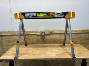 lot 29 image: TOUGHBUILT 42.4 in. W x 28.8 in. H Steel Sawhorse and Jobsite Table  1100 lb. Capacity