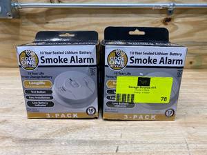 lot 78 image: KIDDE Lot of 2-  10-Year Worry Free Sealed Battery Smoke Detector with Ionization Sensor (3-Pack)
