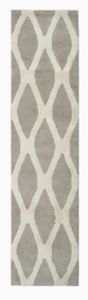 lot 67 image: ALLEN  ROTH Barrbridge 2 x 8 Stone cameo Indoor Trellis Mid-Century Modern Runner
