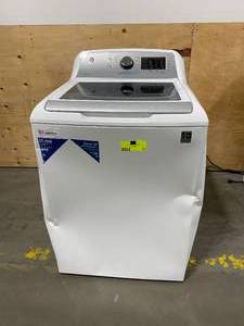 lot 85 image: GE 4.8 cu. ft. High-Efficiency White Top Load Washing Machine with FlexDispense and Sanitize with Oxi, ENERGY STAR