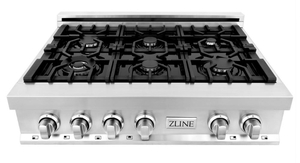 lot 99 image: ZLINE KITCHEN AND BATH 36 in. Porcelain with 6 Gas Burners (Retails for $999.99)