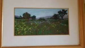 lot 30 image: SPRING MEADOW Framed Art Pastel by Lynn Byrne Simon
