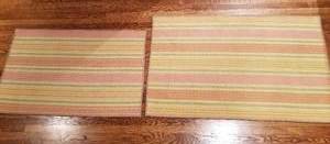 lot 66 image: Bright Striped Throw Rugs, set of 2