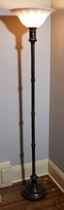 lot 45 image: Brushed Bronze Floor Lamp