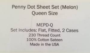 lot 72 image: Serena & Lily Penny Dot Street Set- Melon Size Queen