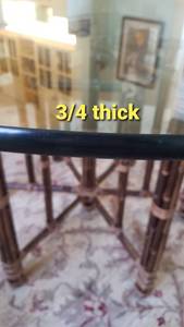 lot 48 image: Tempered Glass Round Table Top with Pads  54 inch